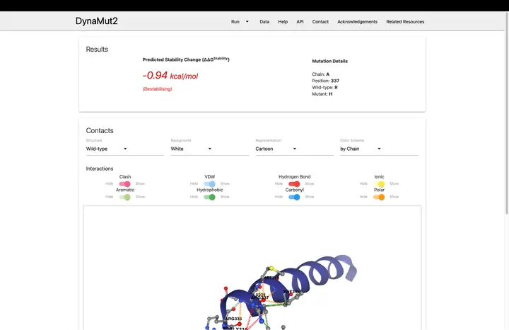 Figura 3: resultado do DynaMut2